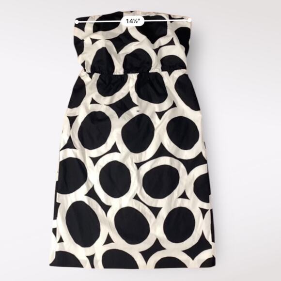 J. Crew NWOT Strapless‎ Geometric Mini Dress Womens Size 4 Black White - Picture 3 of 11